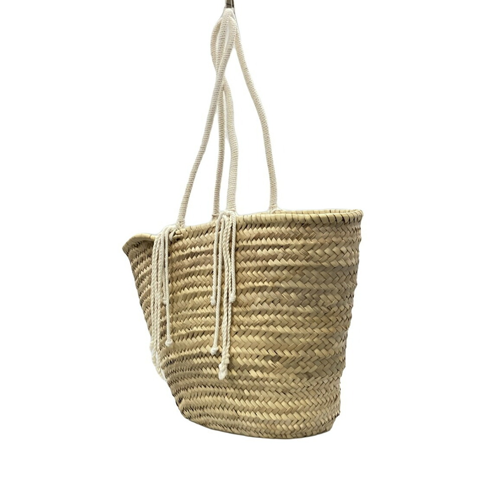 Celine David Kramer Raffia Calfskin Panier Bag Tan - Picture 2 of 6
